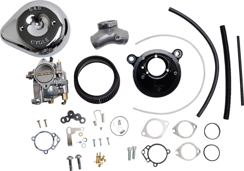 S&S Cycle Super E Carburetor with Stealth Air Cleaner Kit for 1999-2006 Harley-Davidson Carburetor w/Stealth Air Cleaner Chrome Silver #110-0149