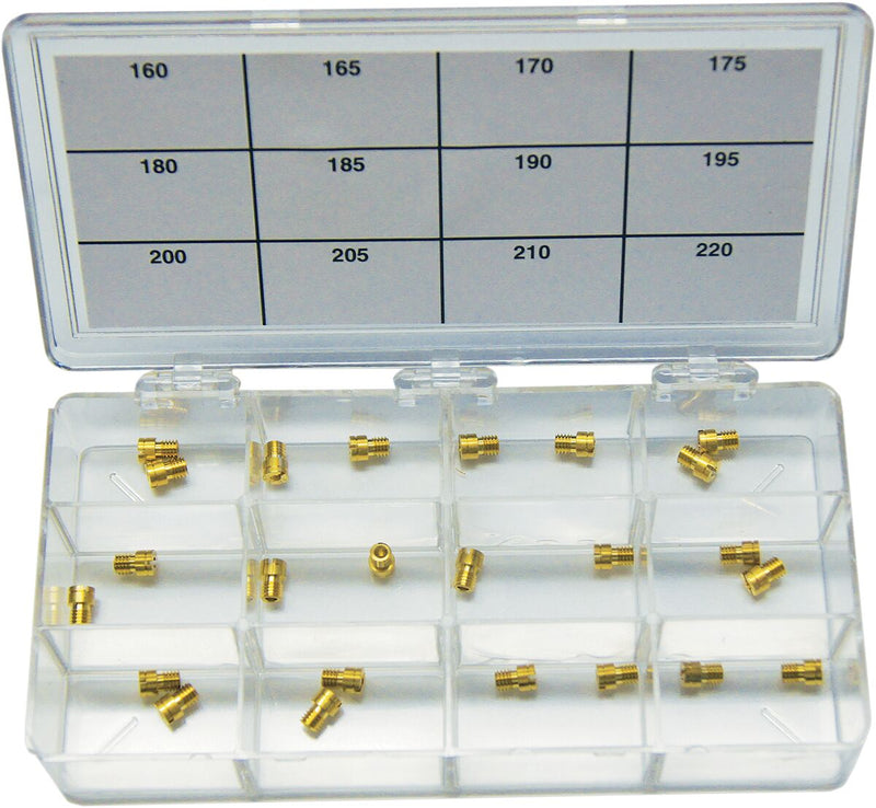 EBC A-Bax Engineering Main Jets Assortment for Keihin CV Carburetor Kit Clear Gold Brass #HDJK-12
