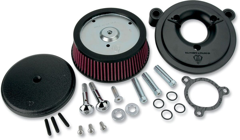 Arlen Ness Wrinkle Black Stage I Big Sucker Performance Air Cleaner Kit w/Standard Filter for Various Various Harley-Davidson Motorcycles (See Fitment List)