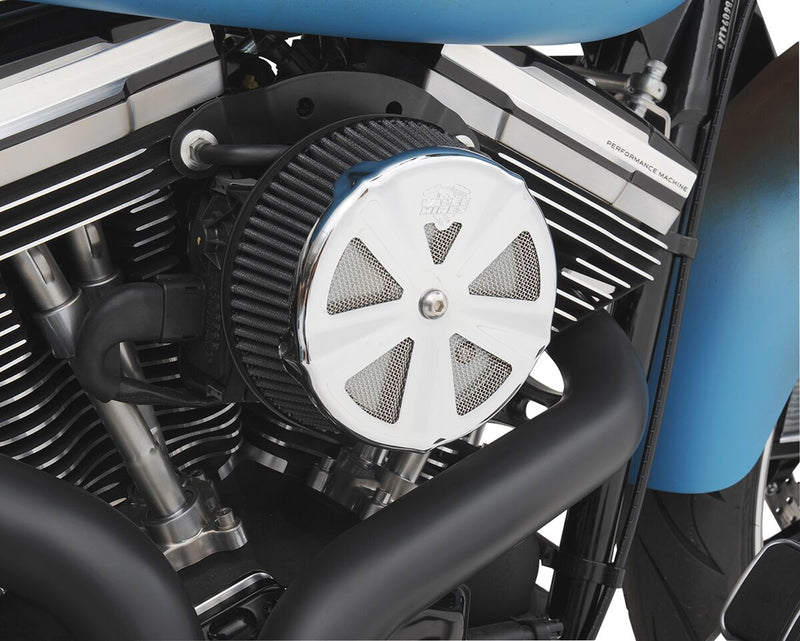 Vance & Hines Skull Aircleaner Cover Crown in Chrome For All H-D With Centre Mount Bolt Type Aircleaner Cover