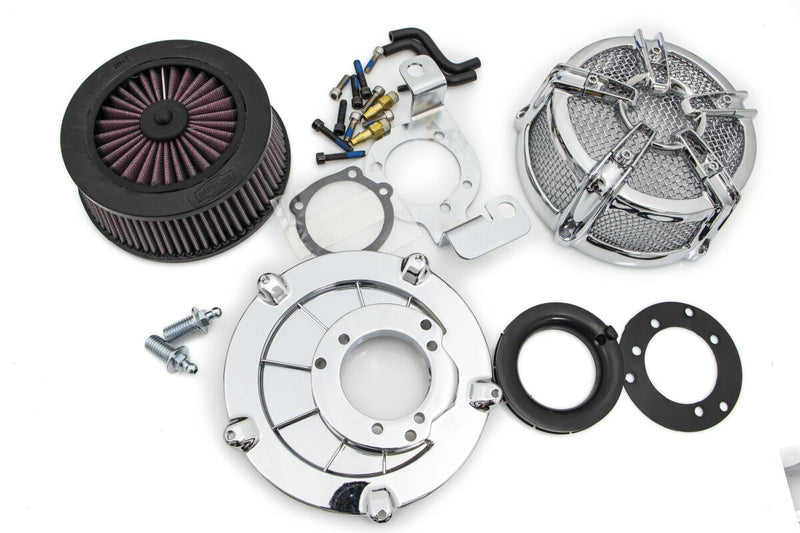 Kuryakyn Mach 2 Co-Ax Air Cleaner In Chrome For Harley-Davidson 1991-2006 Sportster Motorcycles With CV Carb