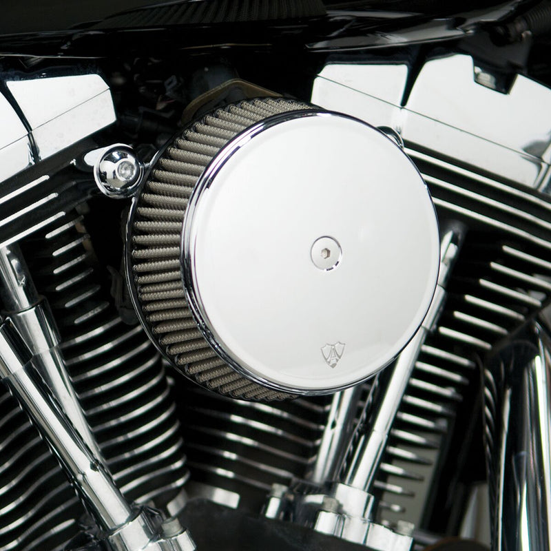 Arlen Ness Big Sucker Stage 1 Air Filter Kit w/Chrome Steel Cover for Various Various Harley-Davidson Motorcycles (See Fitment List)