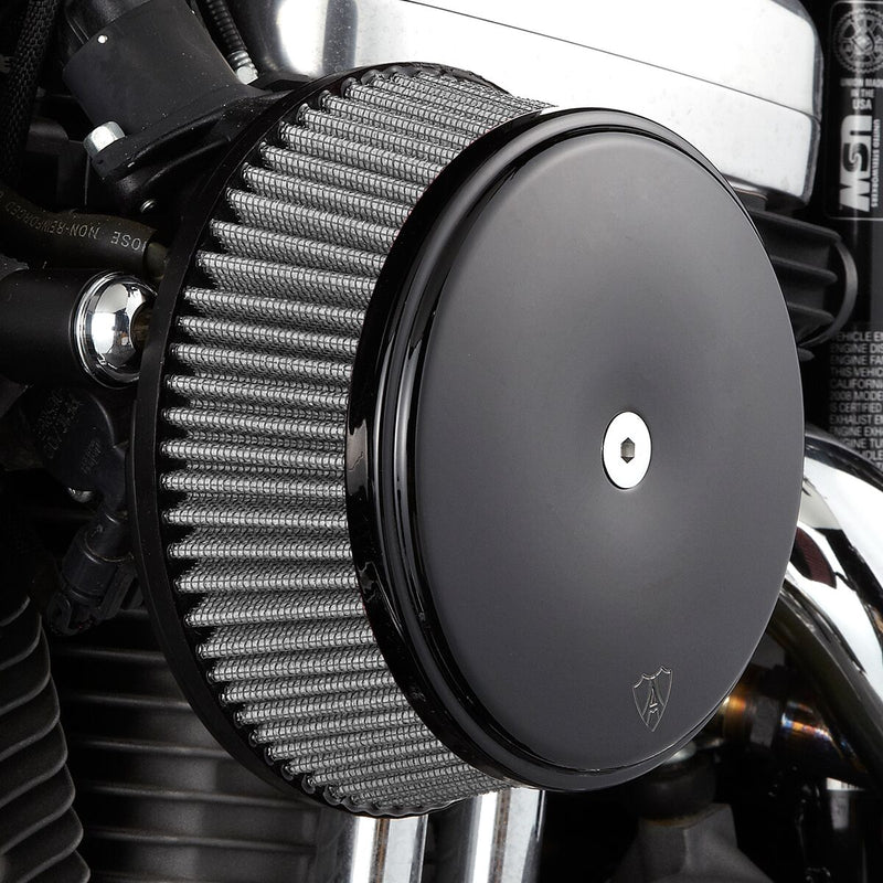 Arlen Ness Big Sucker Stage 1 Air Filter Kit w/Black Steel Cover for Various Various Harley-Davidson Motorcycles (See Fitment List)
