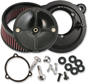 S&S Cycle Black Stealth Air Cleaner Kit without Cover For Use w/S&S 58mm Throttle Hog Throttle Body for 2009-2016 Harley-Davidson Trike and 2008-2016 Harley-Davidson Touring Models