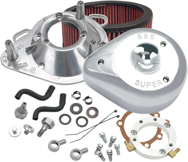S&S Cycle Chrome Teardrop Air Cleaner Kit for Various Various Harley-Davidson Motorcycles (See Fitment List) #170-0303B