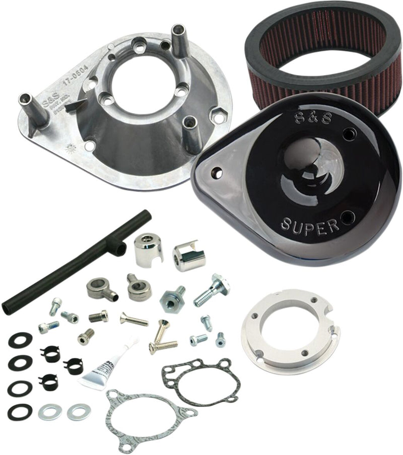 S&S Cycle Gloss Black Teardrop Air Cleaner Kit for Various Various Harley-Davidson Motorcycles (See Fitment List)