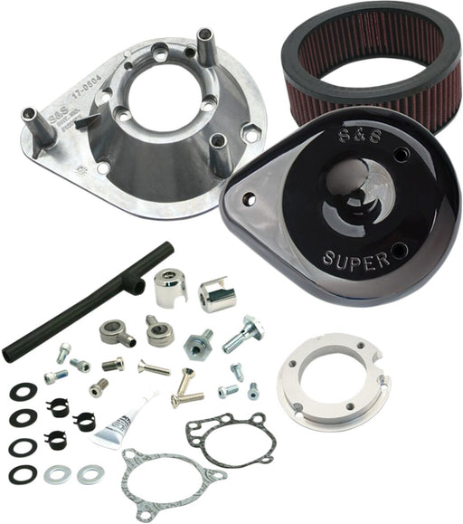 S&S Cycle Gloss Black Teardrop Air Cleaner Kit for Various Various Harley-Davidson Motorcycles (See Fitment List)