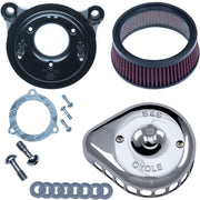S&S Cycle Chrome Mini Teardrop Stealth Air Cleaner Kit for Various Various Harley-Davidson Motorcycles (See Fitment List) #170-0437