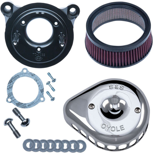 S&S Cycle Chrome Mini Teardrop Stealth Air Cleaner Kit for Various Various Harley-Davidson Motorcycles (See Fitment List)