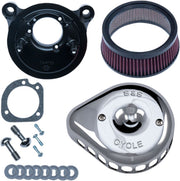 S&S Cycle Chrome Mini Teardrop Stealth Air Cleaner Kit for Various Various Harley-Davidson Motorcycles (See Fitment List)