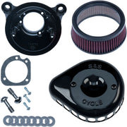S&S Cycle Gloss Black Mini Teardrop Stealth Air Cleaner Kit for Various Various Harley-Davidson Motorcycles (See Fitment List)