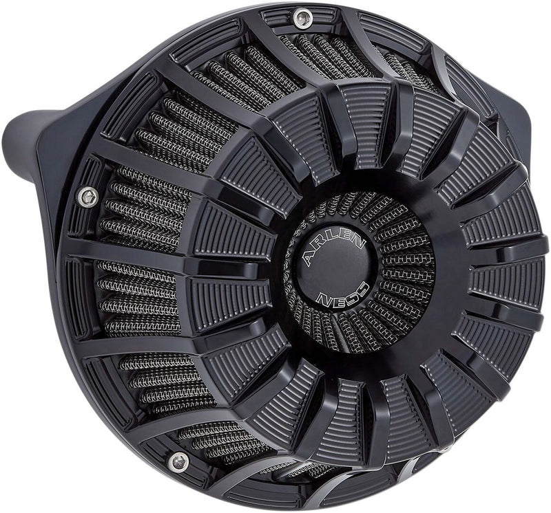 Arlen Ness Black Anodised 15-Spoke Inverted Series Air Cleaner Kit for 1991-2022 Harley-Davidson Sportster Motorcycles #18-995
