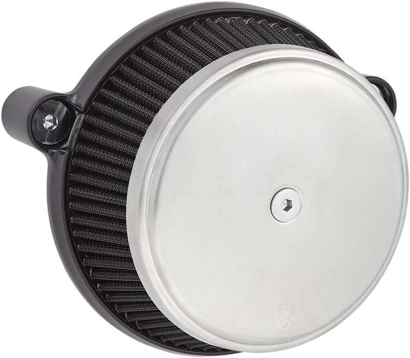 Arlen Ness Brushed Stainless Big Sucker Stage 1 Knuckle Air Filter Kit w/Standard Air Filter & Billet Cover for Various Various Harley-Davidson Motorcycles (See Fitment List) #18-344