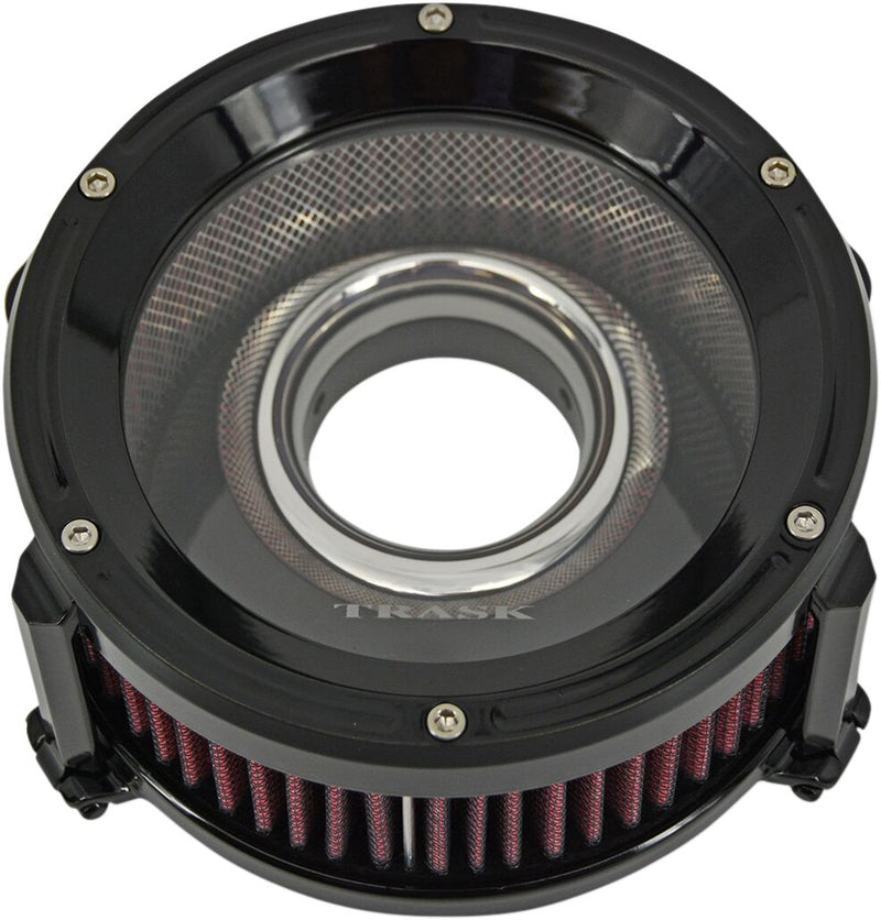 Trask Gloss Black Assault Charge Air High-Flow Air Cleaner for Various Various Harley-Davidson Motorcycles (See Fitment List) #TM-1021GBK