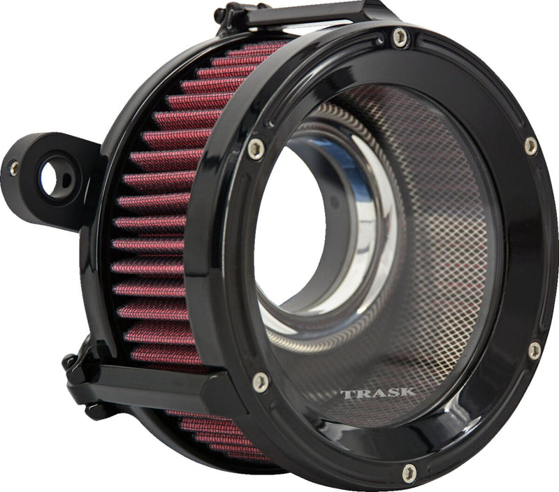 Trask Gloss Black Assault Charge Air High-Flow Air Cleaner for Various Various Harley-Davidson Motorcycles (See Fitment List) #TM-1021GBK