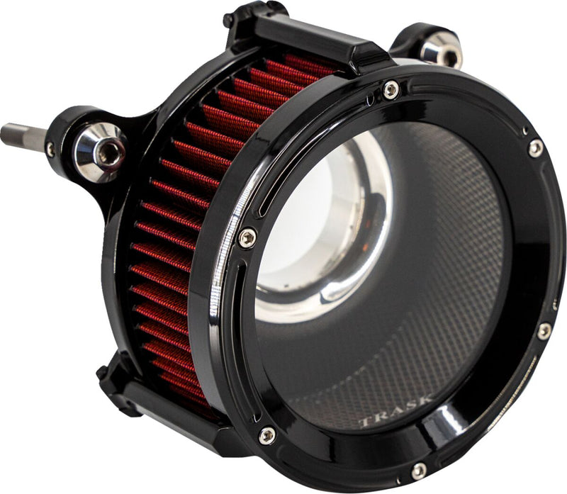Trask Gloss Black Assault Charge Air High-Flow Air Cleaner for Various Various Harley-Davidson Motorcycles (See Fitment List) #TM-1023GBK