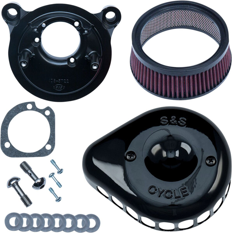 S&S Cycle Gloss Black Mini Teardrop Stealth Air Cleaner for Stock CV Carb for 1991-2006 Harley-Davidson Sportster