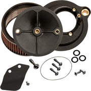 S&S Cycle Gloss Black Super Stock Stealth Air Cleaner Kit for Various Various Harley-Davidson Motorcycles (See Fitment List) #170-0354C
