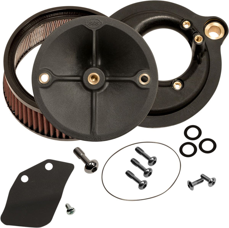S&S Cycle Gloss Black Super Stock Stealth Air Cleaner Kit for Various Various Harley-Davidson Motorcycles (See Fitment List) #170-0354C