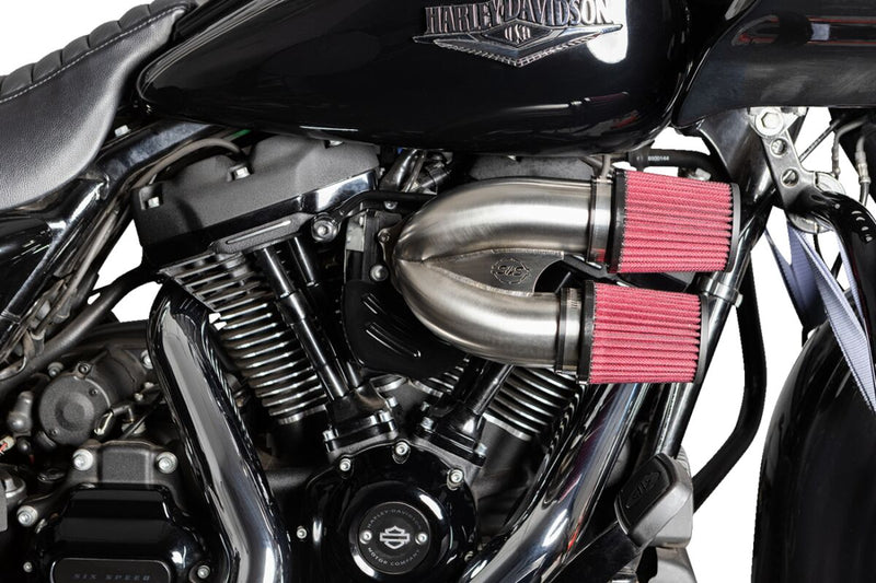 S&S Cycle Tuned Induction Air Cleaner Kit for 2017-2025 Harley-Davidson Stainless Silver Stainless Steel #170-0565A