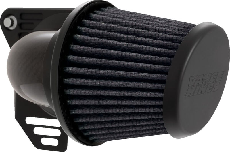 Vance & Hines Falcon Air Cleaner In Black With Weaved Carbon Fibre Elbow For 2008-2017 HD Softail, Touring And Trike Models
