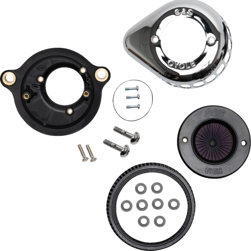 S&S Cycle Air Stinger Stealth Air Cleaner Kit for 2017-2024 Harley-Davidson Chrome Silver #170-0717A