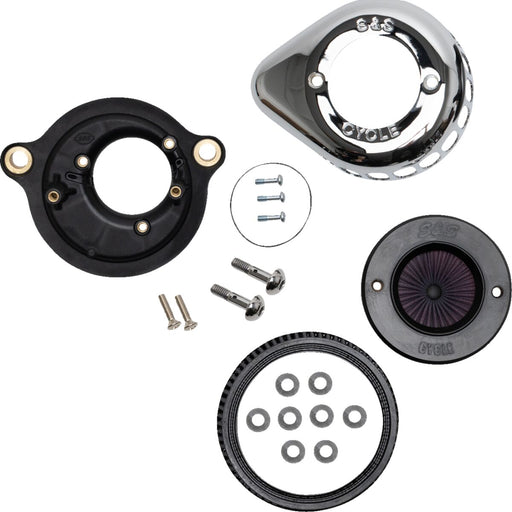 S&S Cycle Air Stinger Stealth Air Cleaner Kit for 2017-2024 Harley-Davidson Chrome Silver