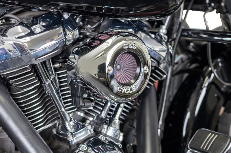S&S Cycle Air Stinger Stealth Air Cleaner Kit for 2017-2024 Harley-Davidson Chrome Silver