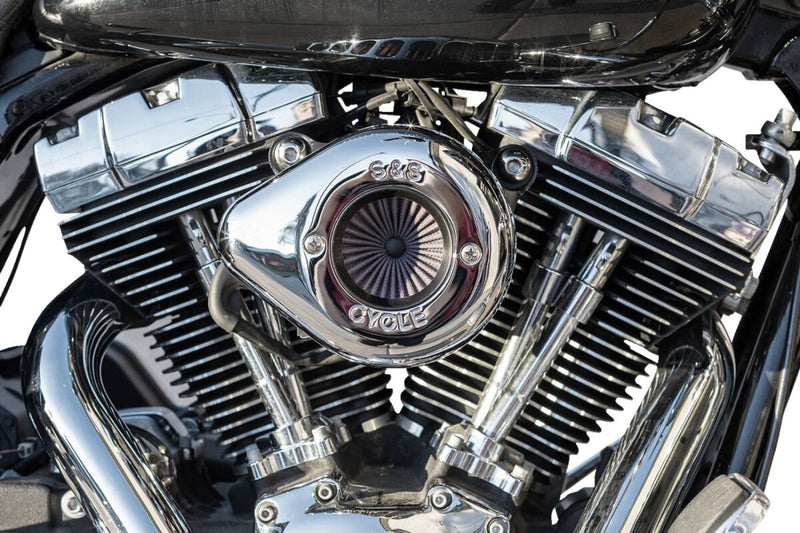 S&S Cycle Air Stinger Stealth Air Cleaner Kit for 2008-2017 Harley-Davidson Chrome Silver #170-0719A
