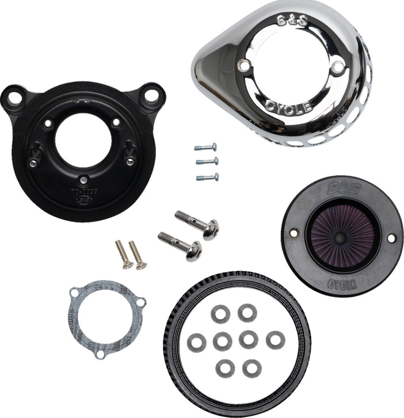 S&S Cycle Air Stinger Stealth Air Cleaner Kit for 2008-2017 Harley-Davidson Chrome Silver