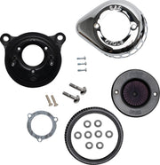 S&S Cycle Air Stinger Stealth Air Cleaner Kit for 2008-2017 Harley-Davidson Chrome Silver #170-0719A