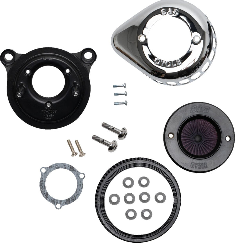 S&S Cycle Air Stinger Stealth Air Cleaner Kit for 2001-2006, 2011-2017 Harley-Davidson Chrome Silver