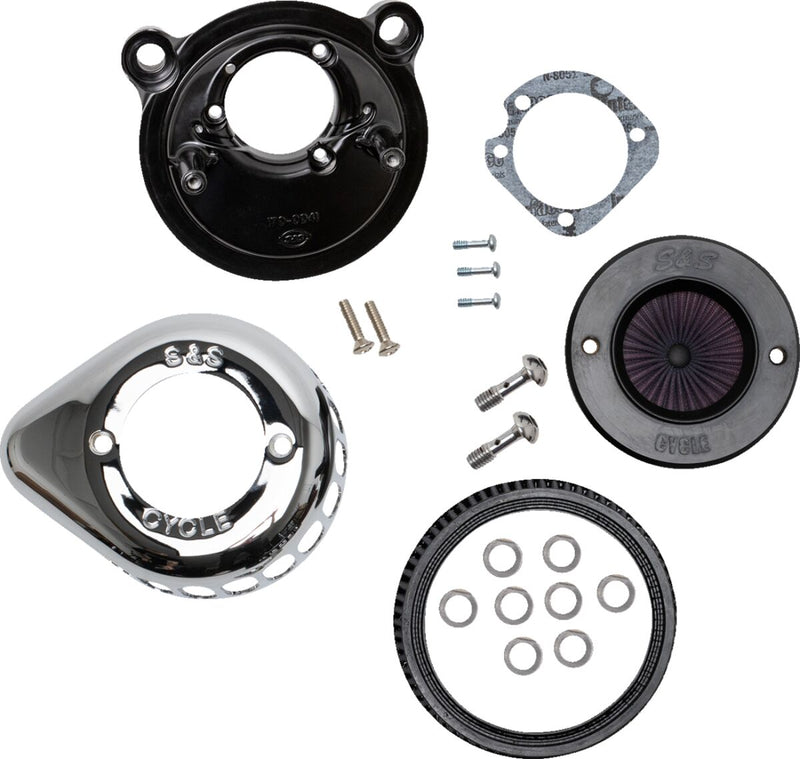 S&S Cycle Air Stinger Stealth Air Cleaner Kit for 2007-2022 Harley-Davidson Chrome Silver