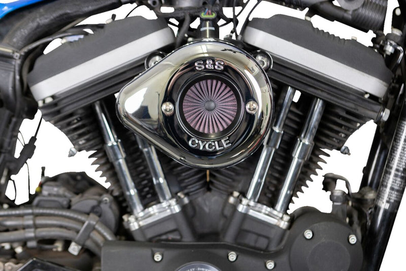 S&S Cycle Air Stinger Stealth Air Cleaner Kit for 2007-2022 Harley-Davidson Chrome Silver #170-0725A