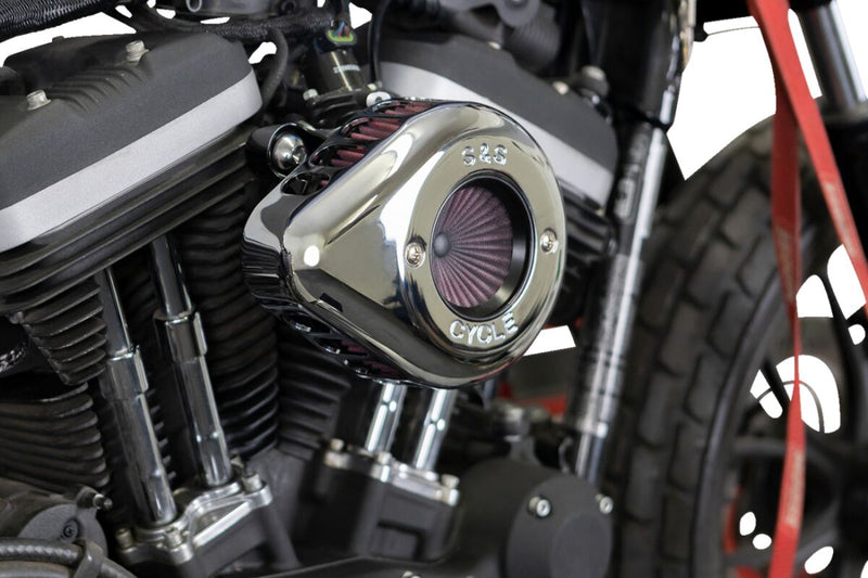 S&S Cycle Air Stinger Stealth Air Cleaner Kit for 2007-2022 Harley-Davidson Chrome Silver #170-0725A