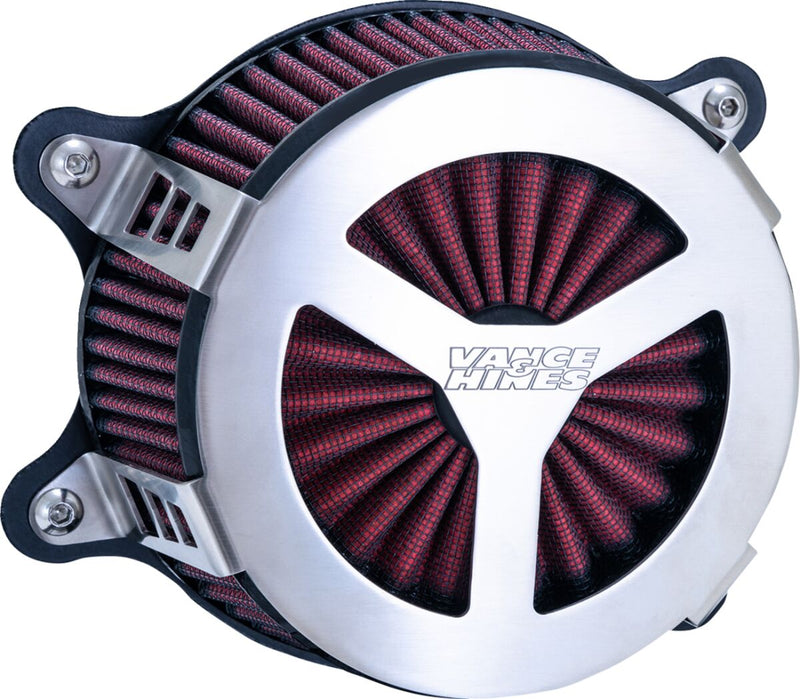 Vance & Hines Radiant III Air Cleaner In Brushed Stainless Steel For HD Softail, Touring And Trike Models