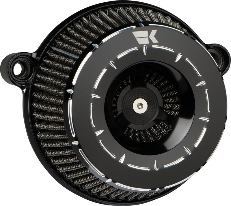 Khrome Werks Black Tracer Instigator Air Cleaner for 1999-2017 Harley-Davidson Dyna and 2001-2015 Harley-Davidson Softail Motorcycles