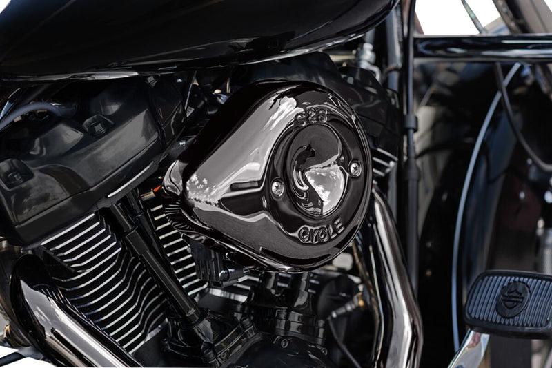 S&S Cycle Stealth Teardrop Air Cleaner Kit for 2017-2025 Harley-Davidson Lava Chrome #170-0781