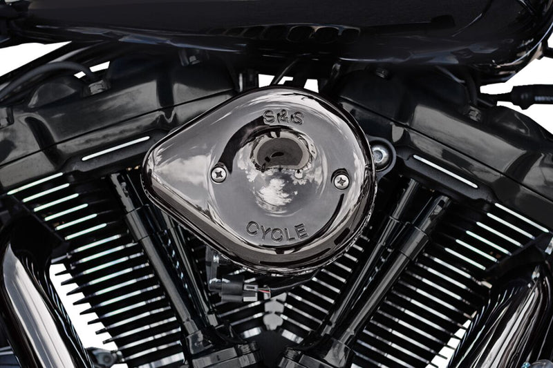 S&S Cycle Stealth Teardrop Air Cleaner Kit for 2017-2025 Harley-Davidson Lava Chrome #170-0782