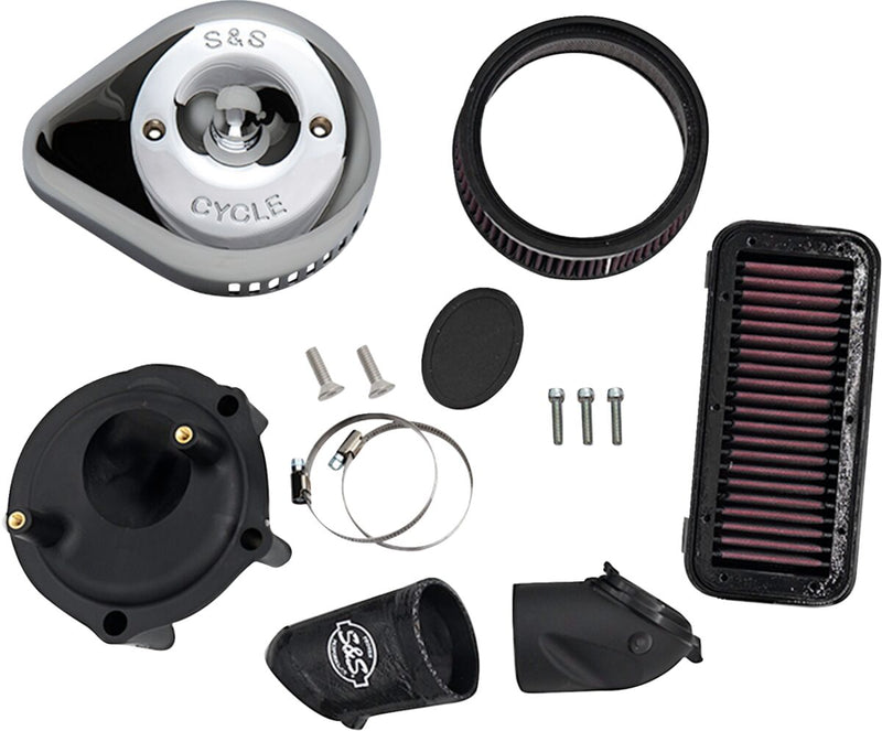 S&S Cycle Stealth Air Cleaner Kit with Cover for 2020-2026 INDIAN Chrome Silver