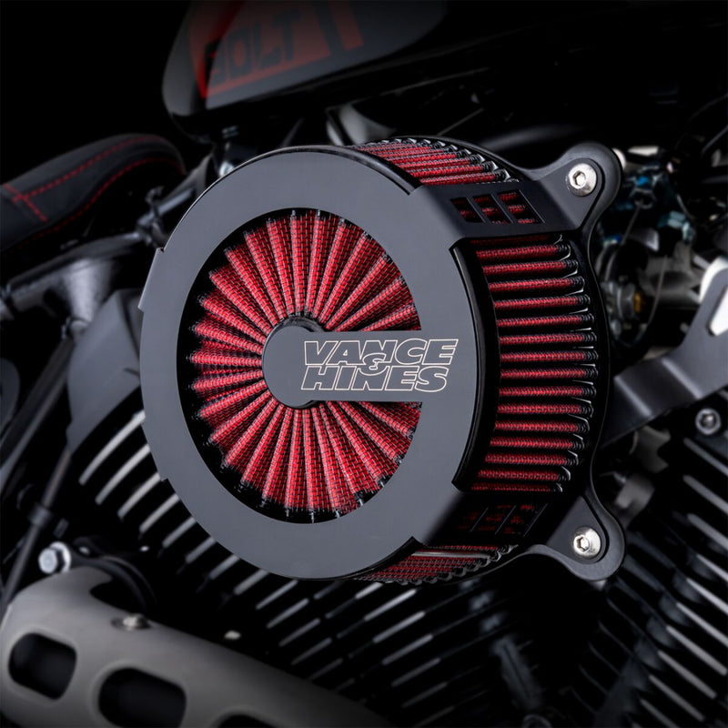 Vance & Hines VO2 Cage Fighter Air Intake Kit for 2014-2024 YAMAHA XVS 950 C Black Stainless Steel #41128