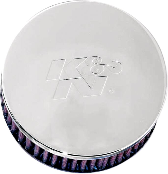 K & N Custom Air Cleaner Assembly Mikuni Air Cleaner Kit 36 mm - 38 mm Chrome Silver Aluminium