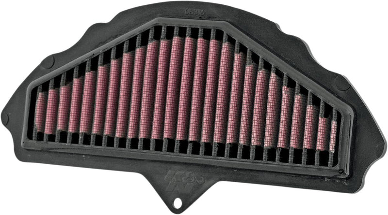 K & N OE Replacement High-Flow Air Filter for 2008-2010 KAWASAKI ZX-10 R 1000 Black Red