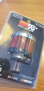 K & N Crankcase Vent Filter Intake Vent Chrome