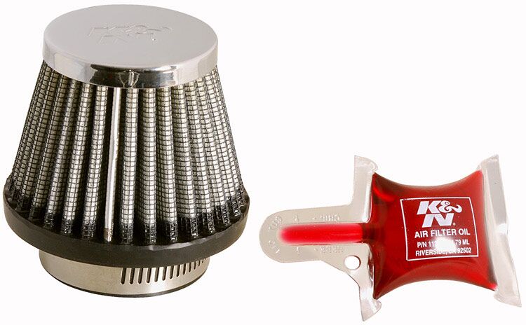 K & N Clamp-On Air Filter Chrome