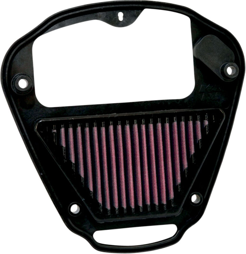 K & N OE Replacement High-Flow Air Filter for 2004-2010, 2012 KAWASAKI VN 2000 Black Red