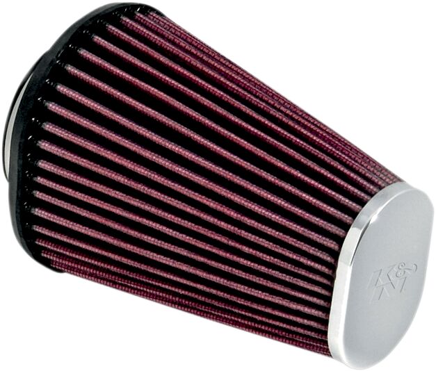K & N Replacement Air Filter for Aircharger® Air Intake for 2002-2024 Harley-Davidson Chrome Red Clamp-On