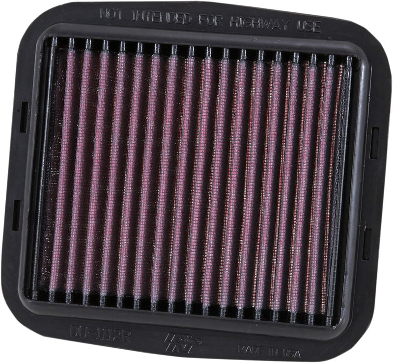K & N Sportbike Race-Spec High-Flow Air Filter for 2012-2024 DUCATI Air Filter Race Specific Black Red