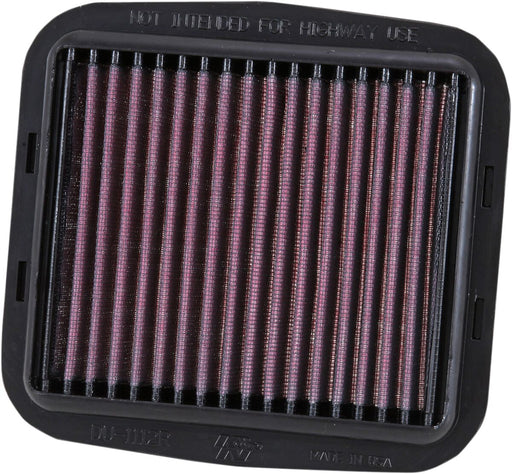 K & N Sportbike Race-Spec High-Flow Air Filter for 2012-2024 DUCATI Air Filter Race Specific Black Red