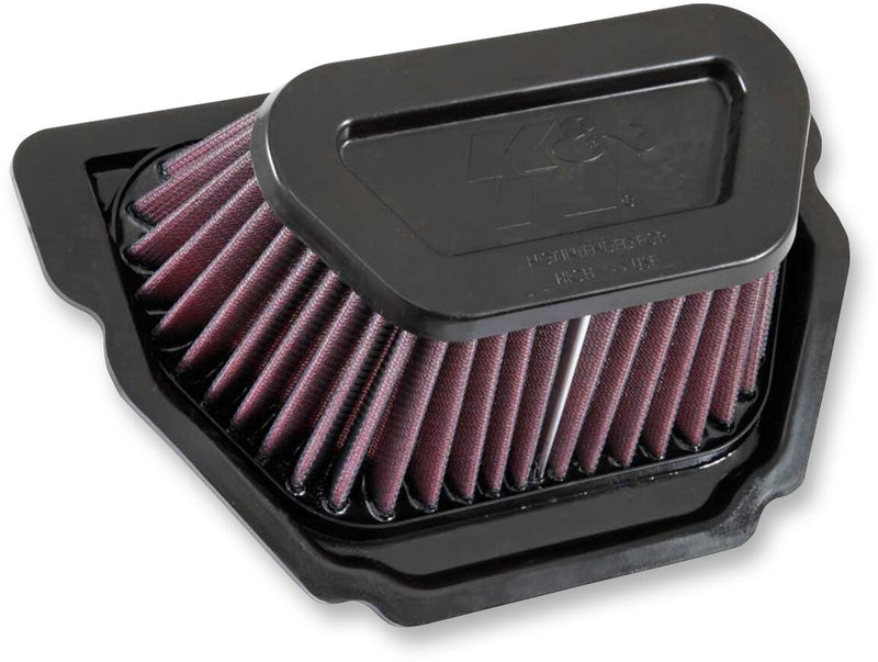 K & N Sportbike Race-Spec High-Flow Air Filter for 2015-2022 YAMAHA Air Filter Race Specific Black Red #YA-1015R